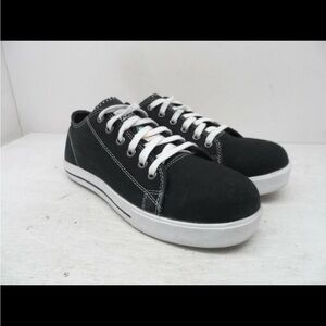 Classic Black Canvas Steal Toe Work  Sneakers women 9.5